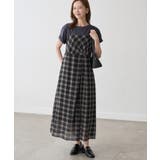 ブラック(01) | 【一部店舗限定】シアーマドラスチェックボイルキャミワンピース | ROPE' PICNIC