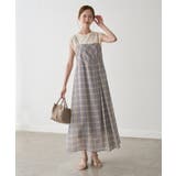 ラベンダー(52) | 【一部店舗限定】シアーマドラスチェックボイルキャミワンピース | ROPE' PICNIC