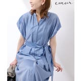 ブルー(44) | 【emur/エミュール】シアードビーストライプシャツワンピース | ROPE' PICNIC