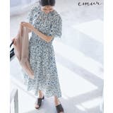 ネイビー(40) | 【emur/エミュール】マーガレット柄シャーリングワンピース | ROPE' PICNIC