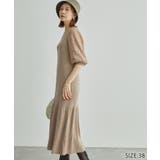ベージュ(27) | 着丈が選べる/レース袖リブ使いニットワンピース | ROPE' PICNIC