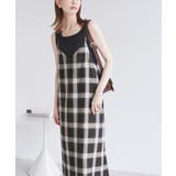 ブラック(01) | オンブレチェックキャミソールワンピース | ROPE' PICNIC