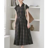 ブラック系(02) | ウエストタックチェックアソートワンピース | ROPE' PICNIC