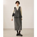 チャコール(06) | 【新色追加】レイヤード風ペプラムジャンパースカート | ROPE' PICNIC