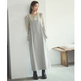 ライトグレー(08) | ストライプアイラインキャミワンピース/セットアップ対応 | ROPE' PICNIC