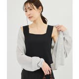 ブラック(01) | スクエアネックニットタンクトップ | ROPE' PICNIC