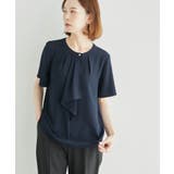 ネイビー(40) | 【WEB限定カラー:ベージュ,ピンク】ボウタイフウタックハーフスリーブ | ROPE' PICNIC