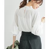 ホワイト(10) | シャーリングフリルブラウス | ROPE' PICNIC