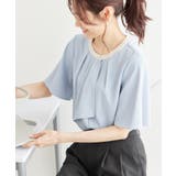 サックス(48) | ボウタイハーフスリーブブラウス | ROPE' PICNIC