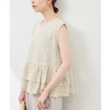 ベージュ(27) | 小花柄ティアードゼロスリーブブラウス | ROPE' PICNIC
