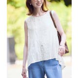 オフホワイト(15) | 3Dレースノースリーブブラウス | ROPE' PICNIC