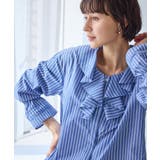 ブルー(44) | ハシゴレース×ラッフルフリルブラウス | ROPE' PICNIC
