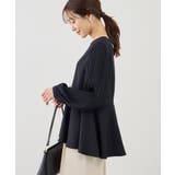 ネイビー(40) | 袖プリーツフレアブラウス | ROPE' PICNIC