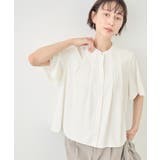 ホワイト(10) | ジョーゼットタックハーフスリーブブラウス | ROPE' PICNIC