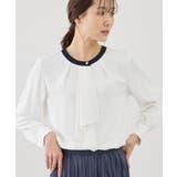 ホワイト系(11) | 【WEB限定サイズ】配色アソートボウタイフウブラウス | ROPE' PICNIC