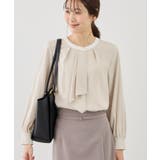 ベージュ(27) | 【WEB限定サイズ】配色アソートボウタイフウブラウス | ROPE' PICNIC