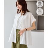 オフホワイト(15) | フレンチペプラムシャツ/UVカット・防シワ | ROPE' PICNIC