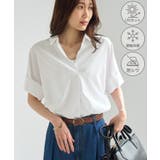 オフホワイト(15) | スキッパーシャツブラウス/UVカット・接触冷感・防シワ | ROPE' PICNIC