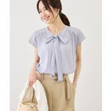 サックス(48) | フレンチスリーブリボンブラウス | ROPE' PICNIC