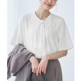メタルパーツフロントフリルタイハーフスリーブブラウス | ROPE' PICNIC | 詳細画像7