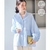 お着軽シャツシリーズ フリルカラーシアーペプラムブラウス/接触冷感・通気性 | ROPE' PICNIC | 詳細画像1 