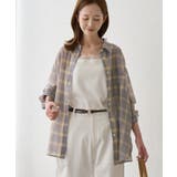 ラベンダー(52) | マドラスチェックボイルシアーシャツ | ROPE' PICNIC