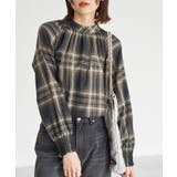 ブラック(01) | 先染めチェックブラウス | ROPE' PICNIC