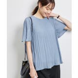 ブルー(44) | カップ付きプリーツブラウス | ROPE' PICNIC