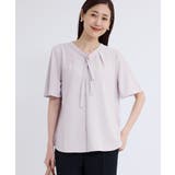 2サイズ展開/メタルボタンリボンタイハーフスリーブブラウス | ROPE' PICNIC | 詳細画像1 