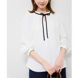 ホワイト系(11) | 【前後2WAY】【WEB限定カラー】配色リボンブラウス/通勤対応 | ROPE' PICNIC