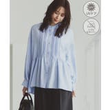 【UVケア・防シワ】羽織れるピンタックデザインペプラムシャツ | ROPE' PICNIC | 詳細画像1 