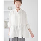 【UVケア・防シワ】羽織れるピンタックデザインペプラムシャツ | ROPE' PICNIC | 詳細画像19 