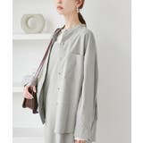 バンドカラーラウンドヘムストライプシャツ/セットアップ対応 | ROPE' PICNIC | 詳細画像13 