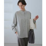 バンドカラーラウンドヘムストライプシャツ/セットアップ対応 | ROPE' PICNIC | 詳細画像2 