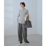 バンドカラーラウンドヘムストライプシャツ/セットアップ対応 | ROPE' PICNIC | 詳細画像4 