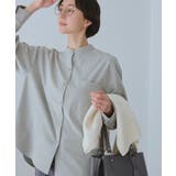 ライトグレー(08) | バンドカラーラウンドヘムストライプシャツ/セットアップ対応 | ROPE' PICNIC