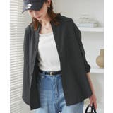 ネイビー(40) | バンドカラーラウンドヘムストライプシャツ/セットアップ対応 | ROPE' PICNIC