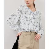 グレー(07) | 花柄ラッフルデザインブラウス | ROPE' PICNIC