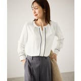 ホワイト系(12) | 配色パイピングブラウス | ROPE' PICNIC