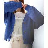 ブルー(44) | ガーターボーダーショート丈カーディガン | ROPE' PICNIC