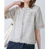 ライトグレー(08) | 【サマー・ツイード】ハーフスリーブカーディガン | ROPE' PICNIC