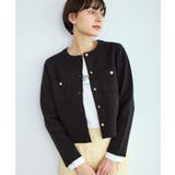 ブラック系(03) | ミラノリブ金ボタンニットカーディガン | ROPE' PICNIC
