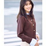 ブラウン(20) | 襟フリルドッキングカーディガン | ROPE' PICNIC