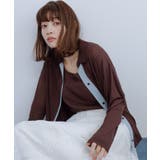 ブラウン(20) | 【2点セット】配色デザインカーディガン&インナーアンサンブル/イージーケア | ROPE' PICNIC