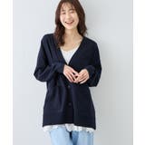 ネイビー(40) | Vネックミドル丈フォルムカーディガン | ROPE' PICNIC
