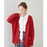 レッド(60) | 【WEB限定カラー:レッド】バンドンニットミドル丈カーディガン | ROPE' PICNIC