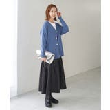 【WEB限定カラー:モカ,ブルー】アンチピリングVあきニットカーディガン | ROPE' PICNIC | 詳細画像13 