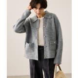 ライトグレー(08) | ダブルフェイス襟取り外し起毛カーディガン | ROPE' PICNIC