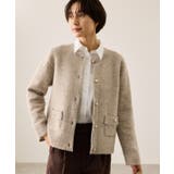 ベージュ(27) | ダブルフェイス襟取り外し起毛カーディガン | ROPE' PICNIC