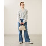 ダイヤチェック柄ループフェザーカーディガン | ROPE' PICNIC | 詳細画像14 